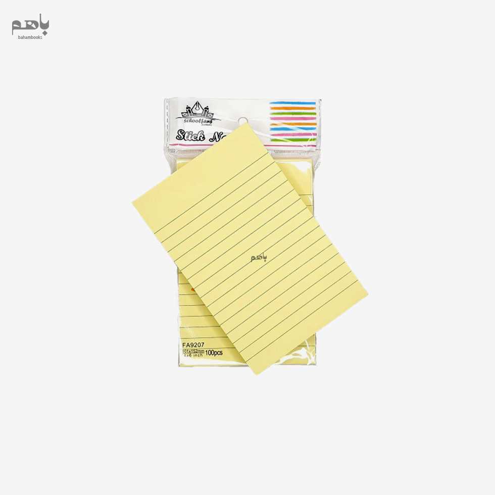 پستیت 100 برگ 101*152 خط‌دار زرد کد 9207