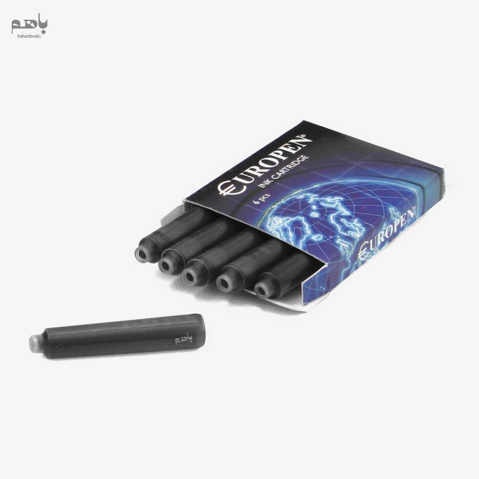 کارتریج جوهر خودنویس یوروپن بسته 6 عددی رنگ مشکی