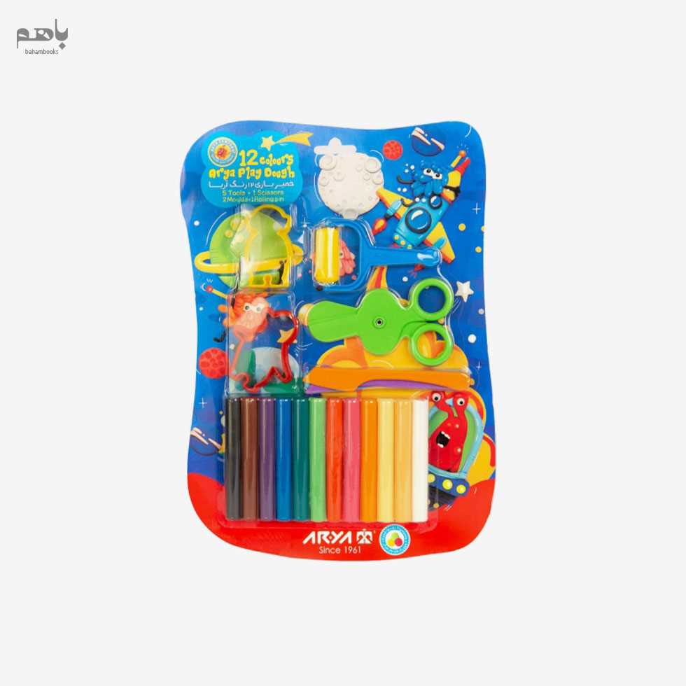 خمیربازی آریا مدل 12 رنگ وکیومی با ابزار 1022 - 2