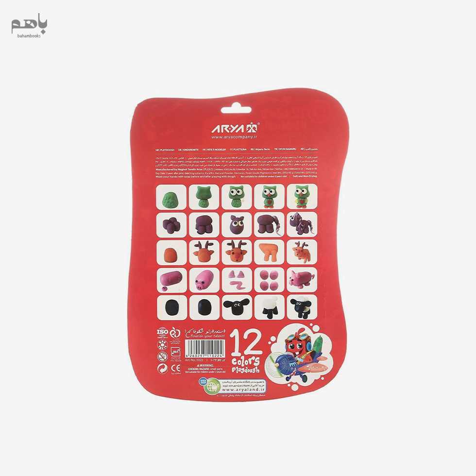 خمیربازی آریا مدل 12 رنگ وکیومی با ابزار 1022 - 1