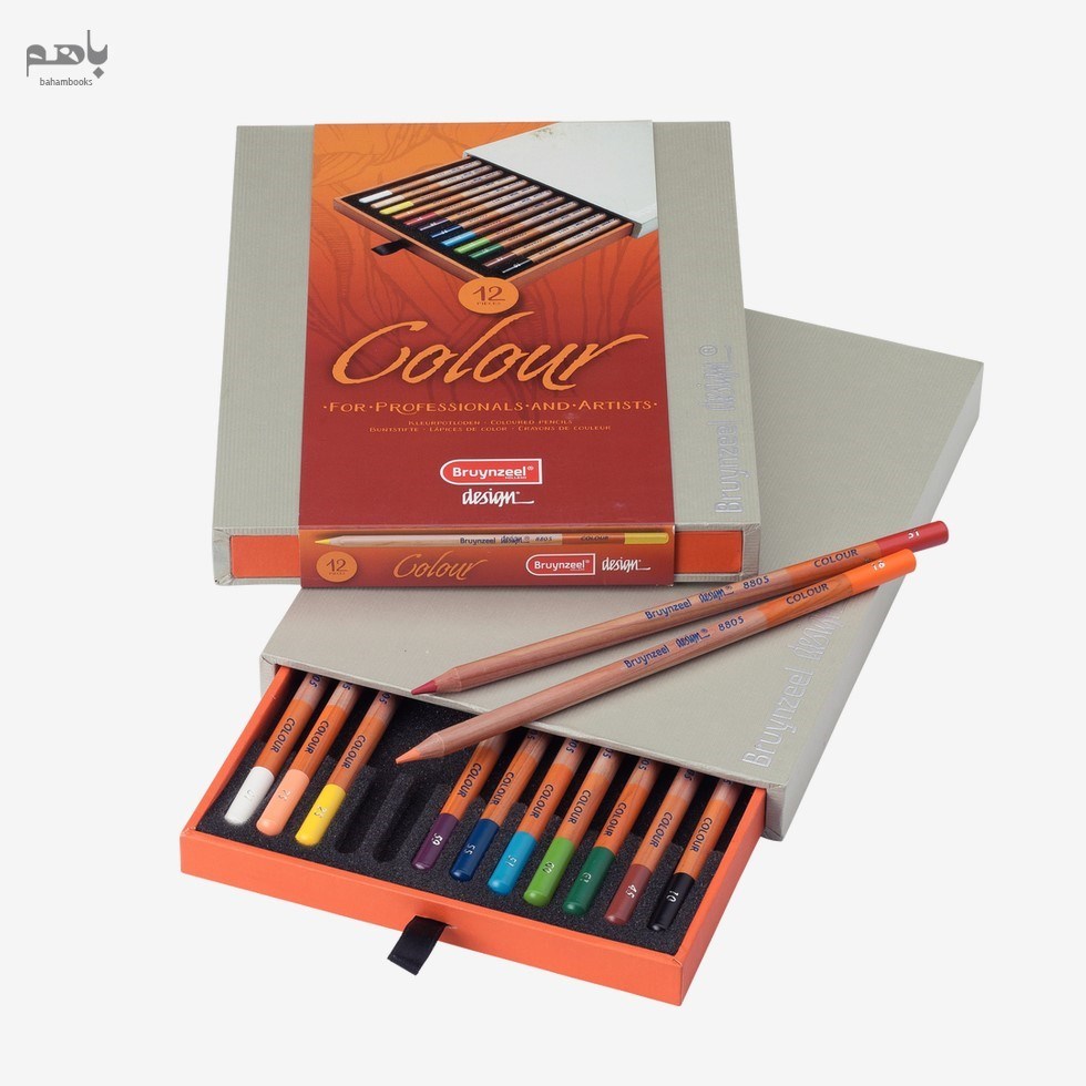 تصویر  مداد رنگي 12 رنگ جعبه چوبي برونزيل 8805h12