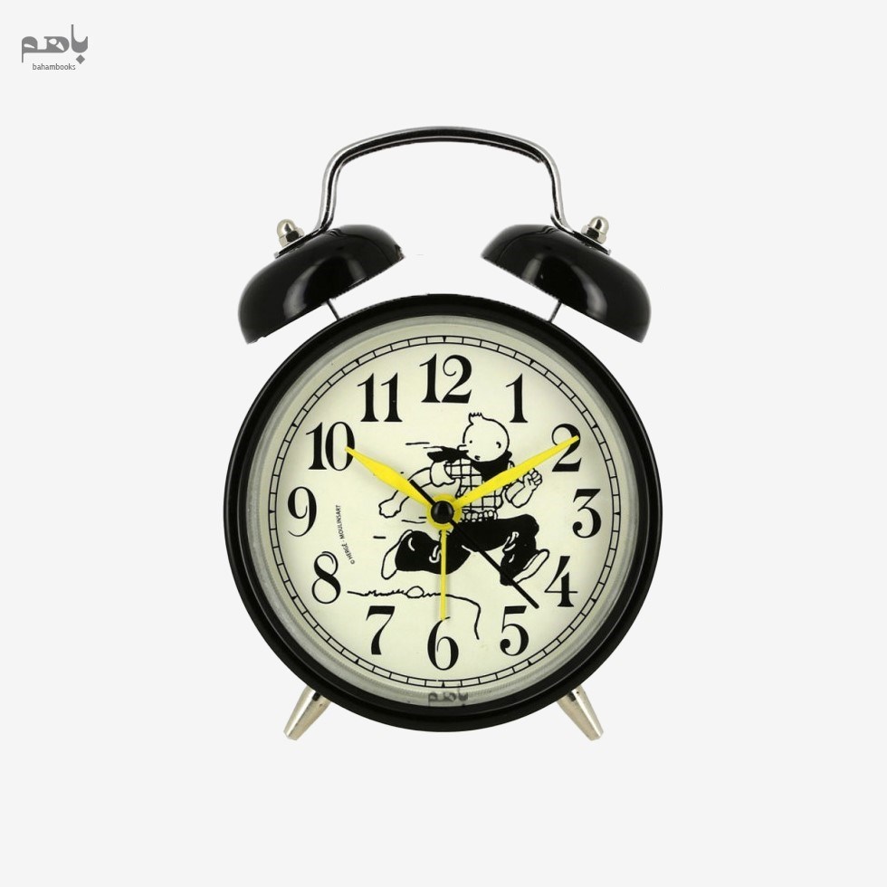 تصویر  ساعت روميزي شماطه‌دار تن‌تن قطر 7.5 سانت