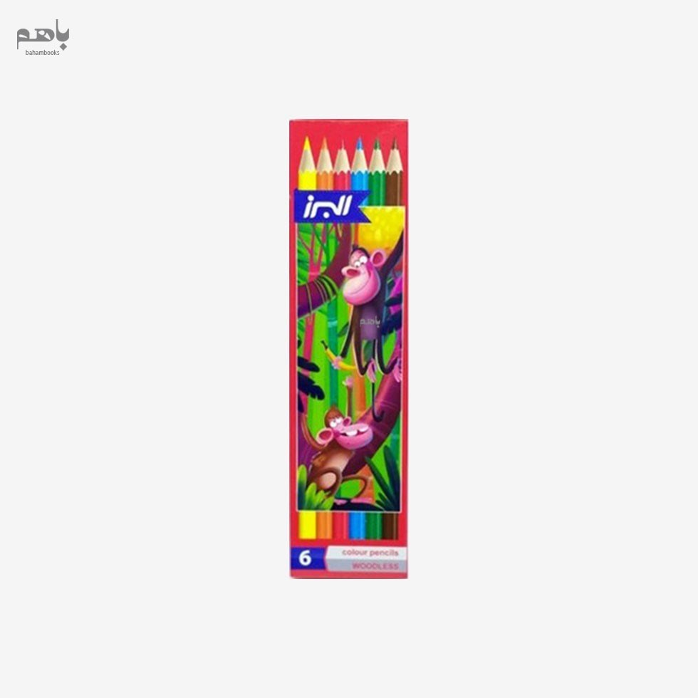 تصویر  مداد رنگي البرز مدل مقوايي بلند 6 رنگ