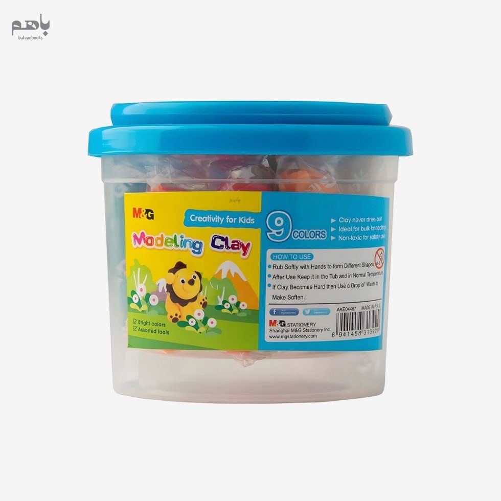 تصویر  خمير بازي ام اند جي مدل سطلي زرد 9 رنگ MODELING CLAY كد AKE04467