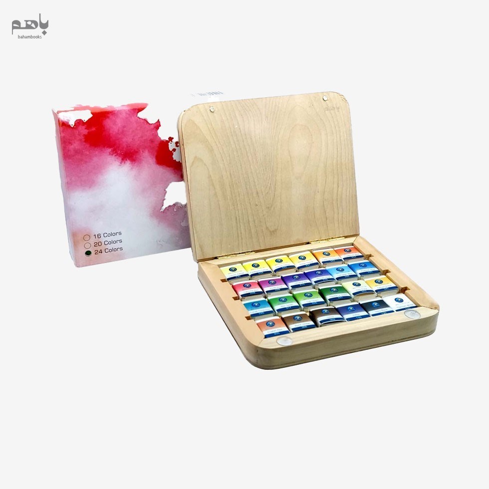 تصویر  آب‌ رنگ رايمون 24 رنگ مدل جعبه چوبي
